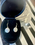 Solid 9ct Yellow Gold White Coin Pearl Earring