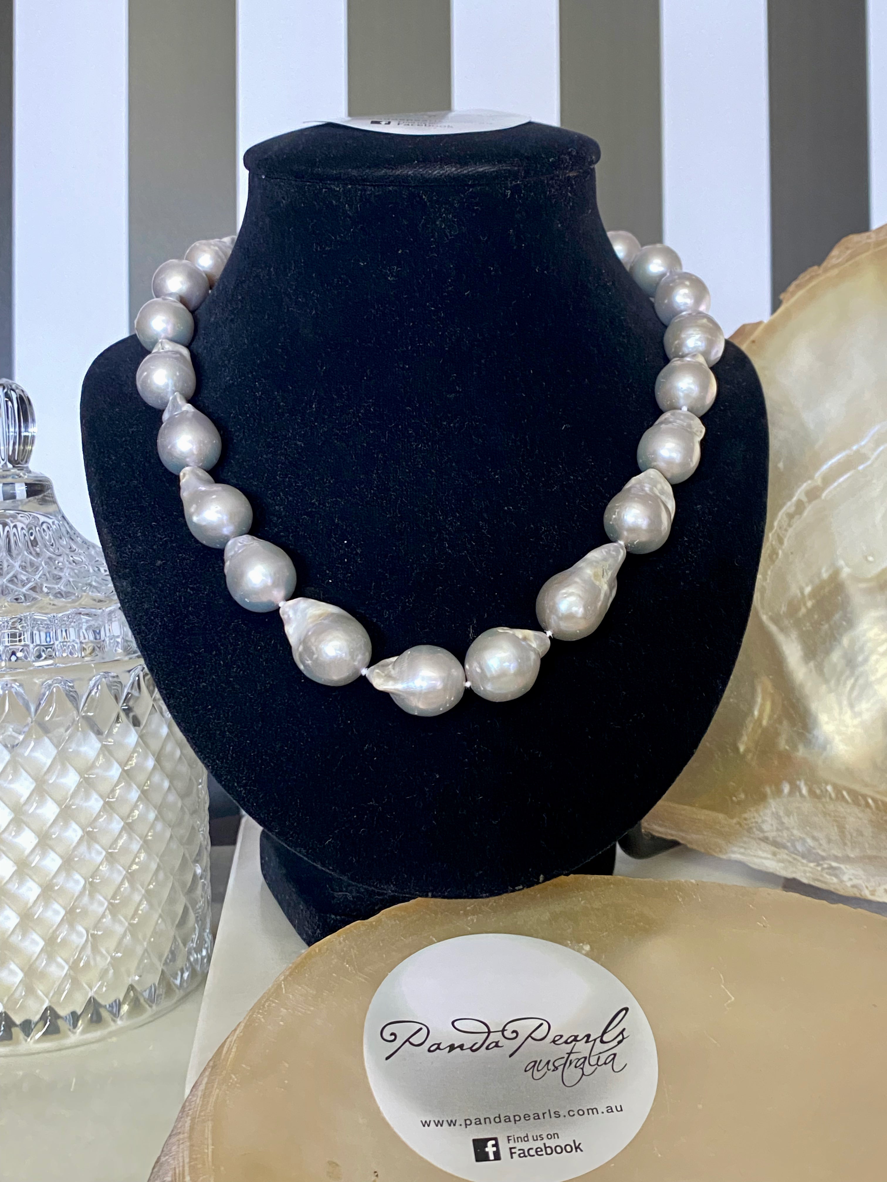 Silver Freshwater Baroque Pearl Necklace1
