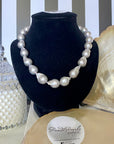 Silver Freshwater Baroque Pearl Necklace