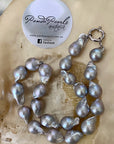 Silver Freshwater Baroque Pearl Necklace