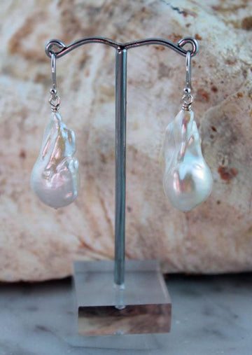 Sterling Silver Baroque Pearl Drop Earrings