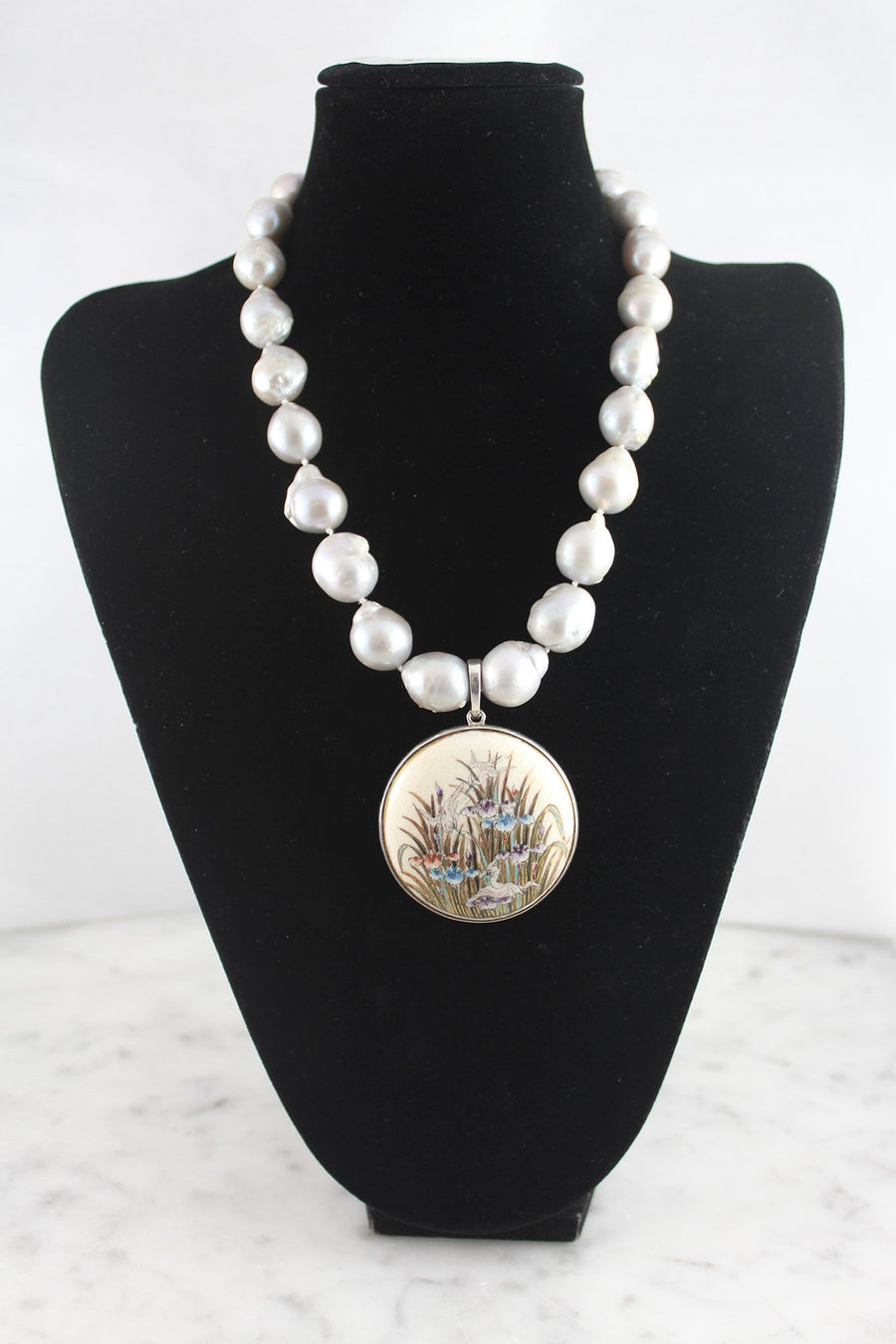 Silver Freshwater Baroque Pearl Necklace