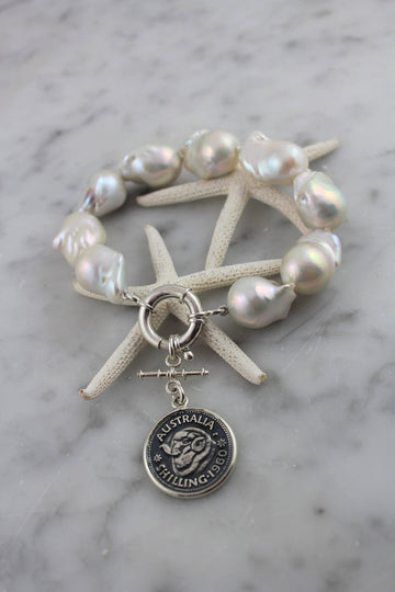 Large Baroque Pearl Bracelet with Optional Enhancer