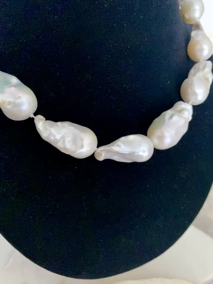 White Freshwater Baroque Pearl Necklace