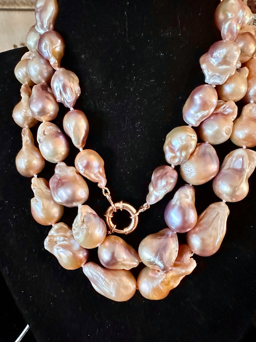 Pink Freshwater Baroque Pearl Necklace