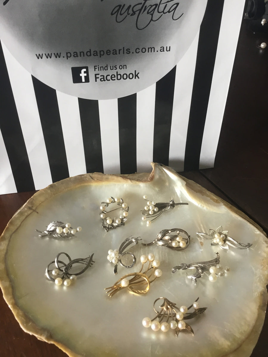 Vintage pearl brooches