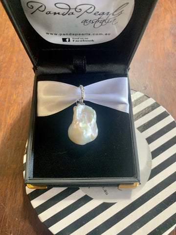 Gorgeous large baroque pearls set in solid sterling silver.
