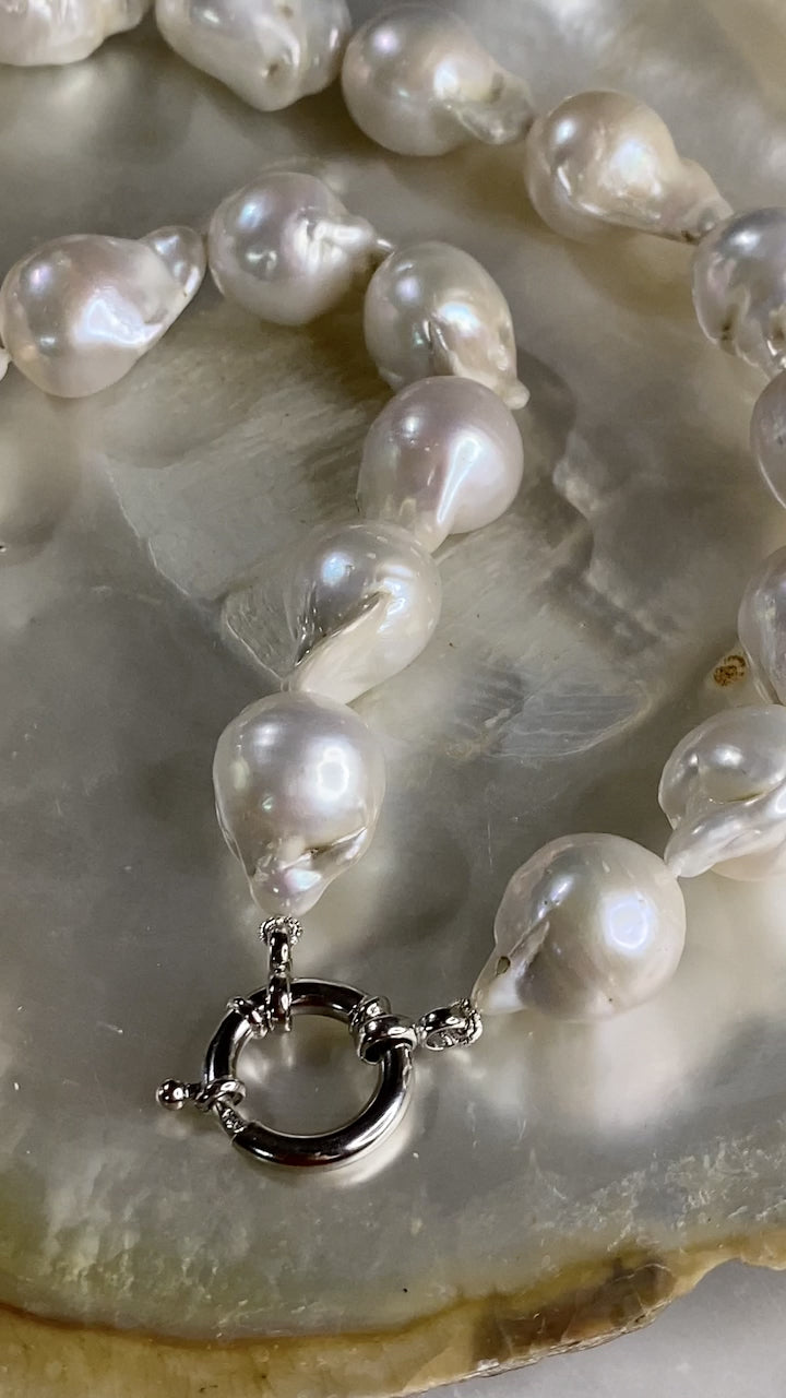 White Freshwater Baroque Pearl Necklace