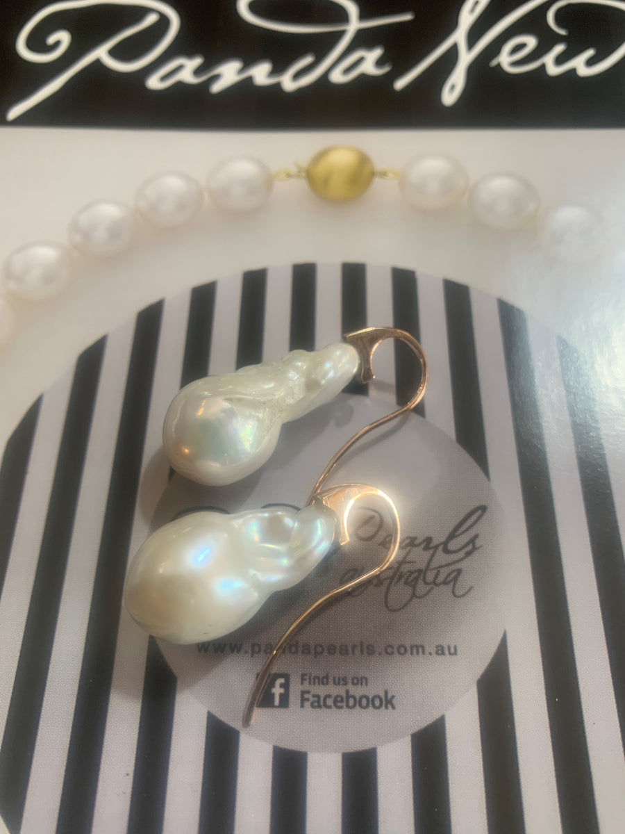 Bespoke Baroque pearl earrings.